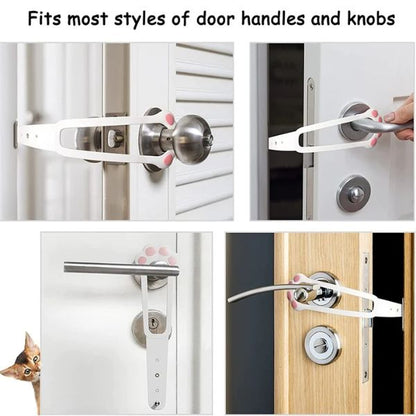 Cat Door Holder Latch Adjustable Cat Door Alternative to Keep Dogs Out of Cat Litter Boxes and Food Flex Latch Strap.