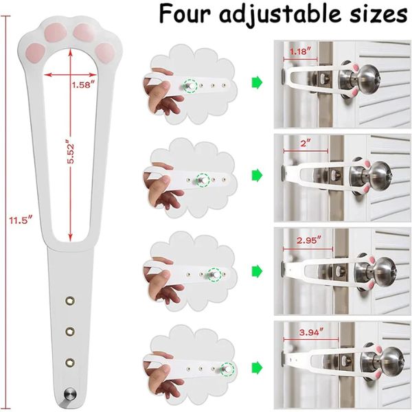 Cat Door Holder Latch Adjustable Cat Door Alternative to Keep Dogs Out of Cat Litter Boxes and Food Flex Latch Strap.