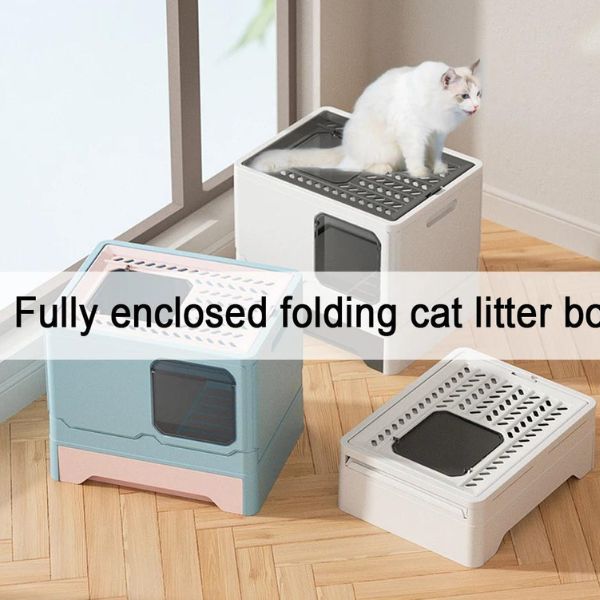 Cat Litter Box with Lid Foldable