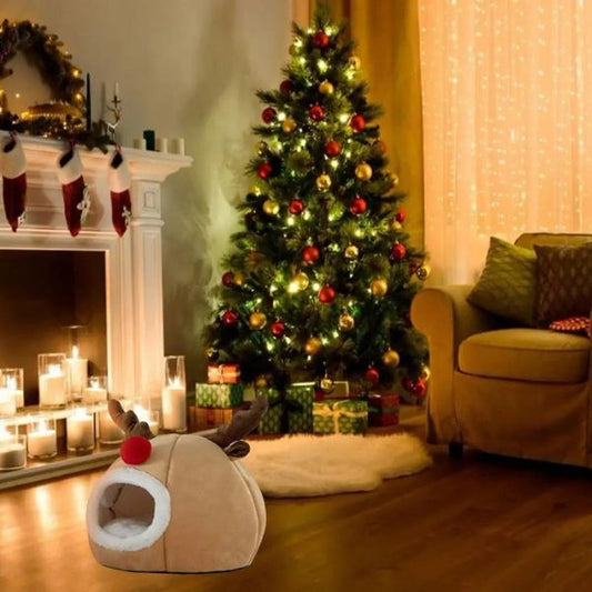 Christmas Reindeer Sponge Cat Pet Nest