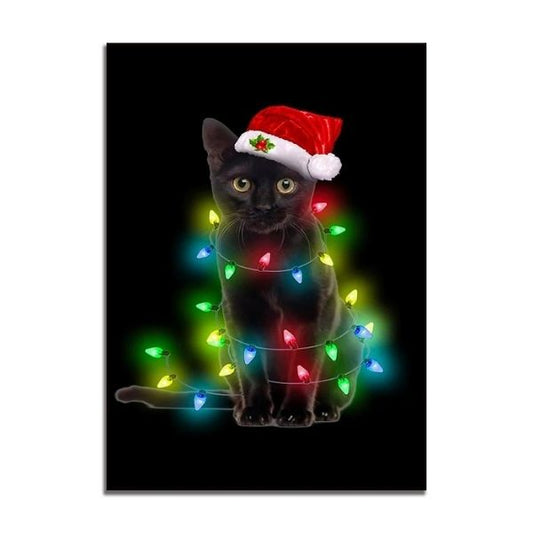 Christmas Poster Black Cat