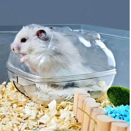 Transparent hamster bathroom